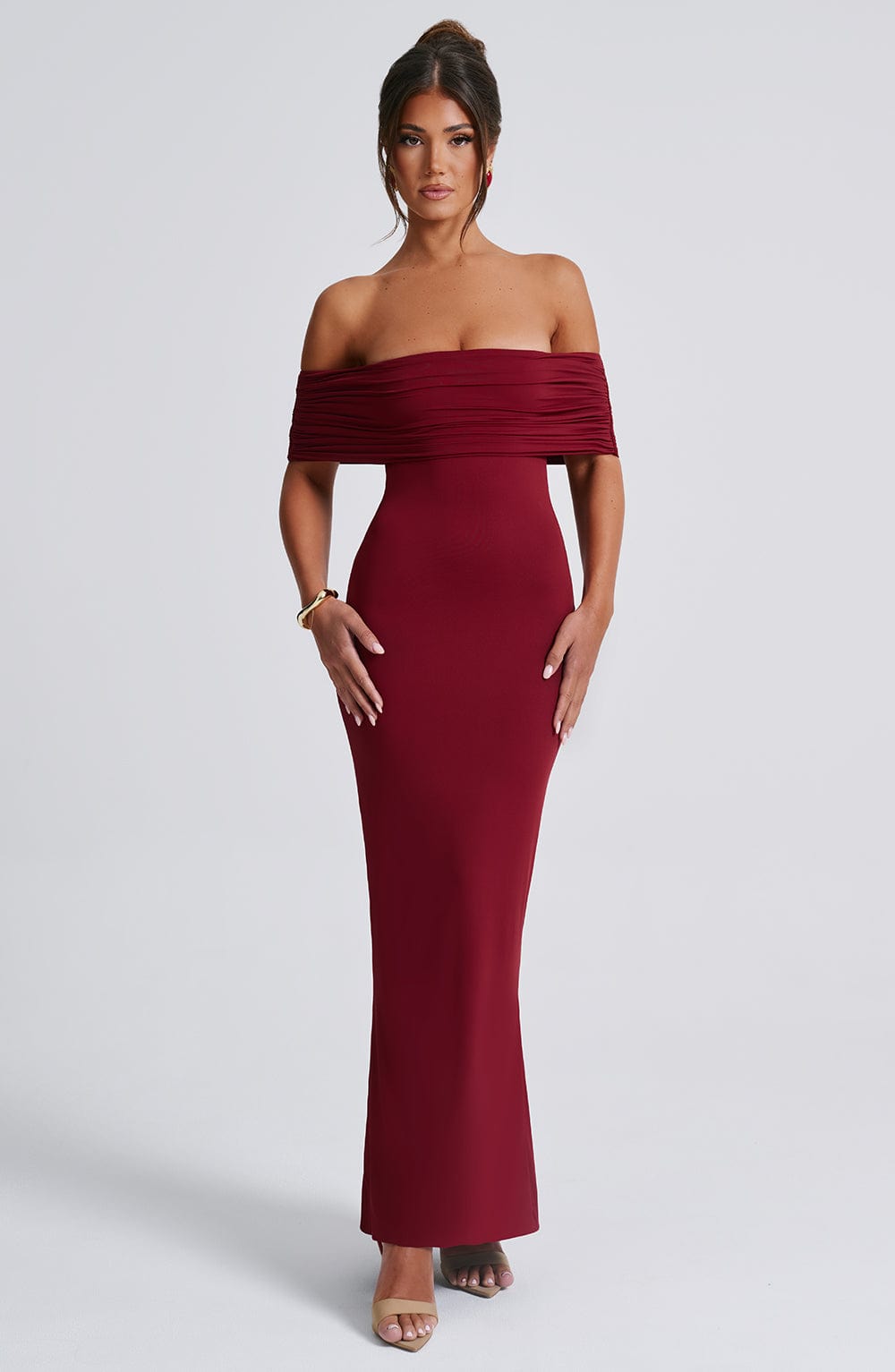 Belinda Maxi Dress - Burgundy Dress Babyboo Fashion Premium Exclusive Design