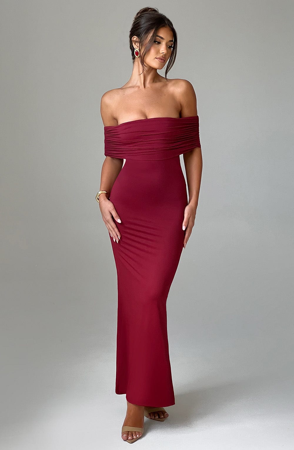 Belinda Maxi Dress - Burgundy Dress Babyboo Fashion Premium Exclusive Design