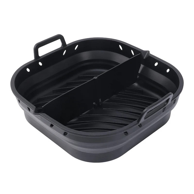 Panier en Silicone à Double Compartiment Réutilisable pour Airfryer (5.8L à 8L)